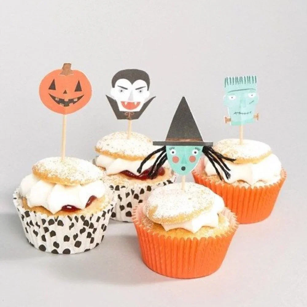 NWT - Meri Meri Halloween Cupcake Kit 24 cupcake cases & 24 toppers